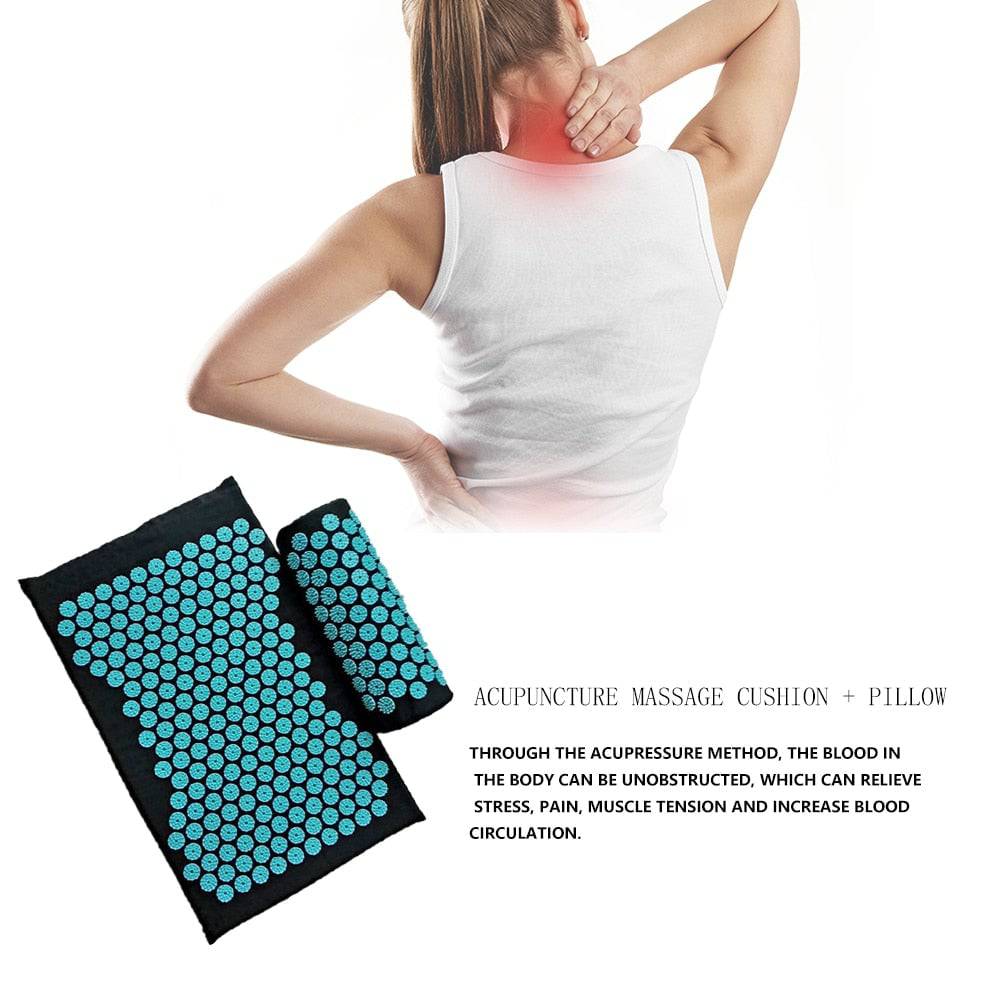 Acupressure Muscle Relief Yoga Mat + Pillow - DiscoveringUOnline