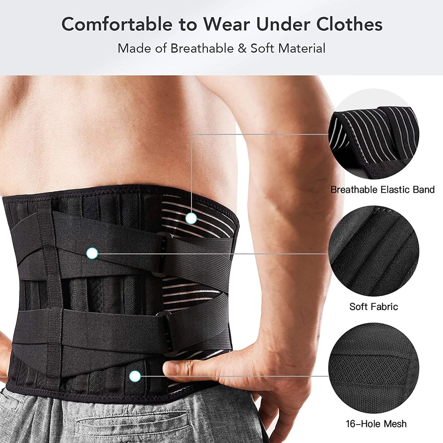 Adjustable Lower Back Brace Lumbar Support Waist Belt For Men Women Pain Relief - DiscoveringUOnline