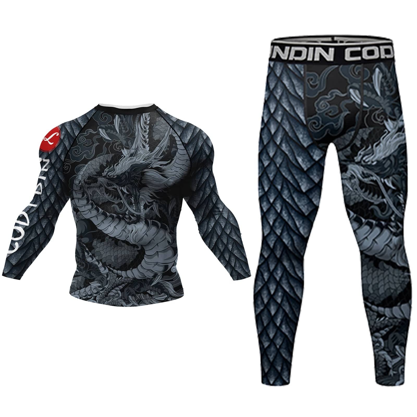 Cody Men Grappling Wear With Print  Jiu jitsu No Gi Bjj Rashguard Exercise Polyester Sportswear MMA Running Gym Clothes - DiscoveringUOnline