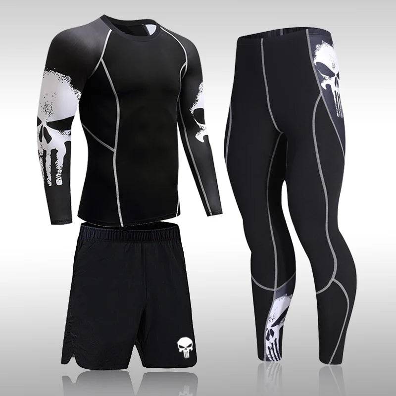 Male Quick Drying Sportswear Compression Clothing Fitness Training Kit Thermal Underwear Men's Running Sports Suit MMA Rashgard - DiscoveringUOnline