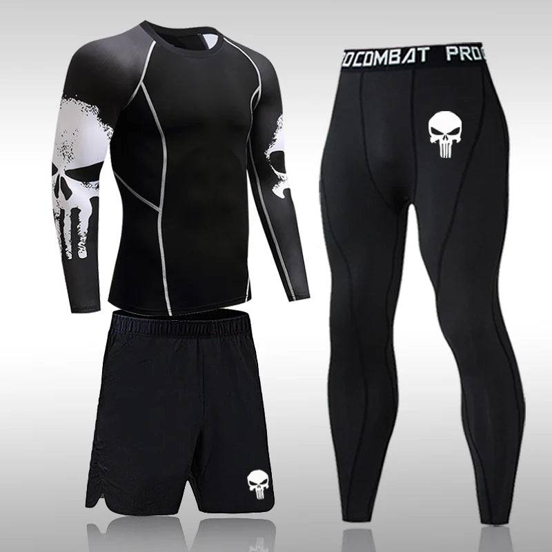 Male Quick Drying Sportswear Compression Clothing Fitness Training Kit Thermal Underwear Men's Running Sports Suit MMA Rashgard - DiscoveringUOnline