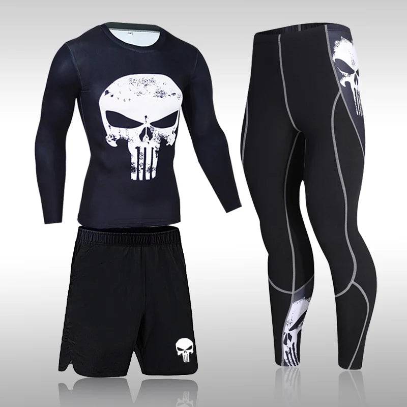 Male Quick Drying Sportswear Compression Clothing Fitness Training Kit Thermal Underwear Men's Running Sports Suit MMA Rashgard - DiscoveringUOnline