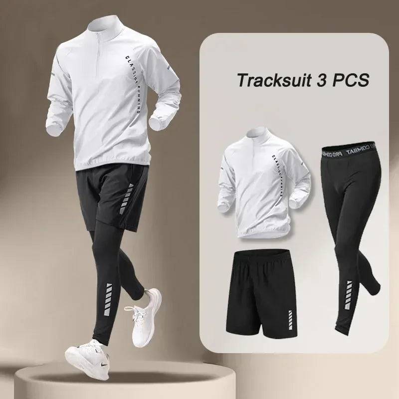 Men Jogging Sets Outdoor Quick Dry Jacket Suit 1-3 Piece Sports Jogging Workout Sportswear Gym Sportswear Ice Silk Tracksuit - DiscoveringUOnline