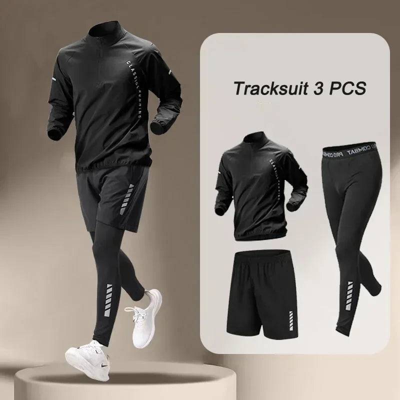 Men Jogging Sets Outdoor Quick Dry Jacket Suit 1-3 Piece Sports Jogging Workout Sportswear Gym Sportswear Ice Silk Tracksuit - DiscoveringUOnline