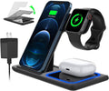 Wireless Charger, 18W Fast Iphone Charging Station for Iphone 16/15/14/13/12 /11/Pro Max/Plus, 3 in 1 Wireless Charging Stand for Iwatch Series SE 10/9/8/7/6/5/4/3, Airpods Pro/3/2 (W/ QC3.0 Adapter) - DiscoveringUOnline