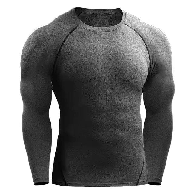 Compression Long Sleeve T Shirt Men Elastic Training T-shirt Gym Fitness Workout Tights Sport Jersey Athletic Running Shirt Men - DiscoveringUOnline