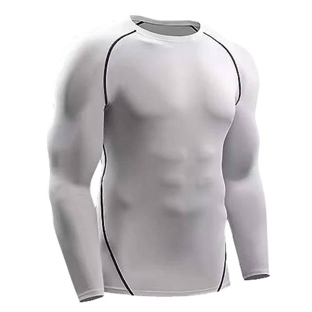 Compression Long Sleeve T Shirt Men Elastic Training T-shirt Gym Fitness Workout Tights Sport Jersey Athletic Running Shirt Men - DiscoveringUOnline