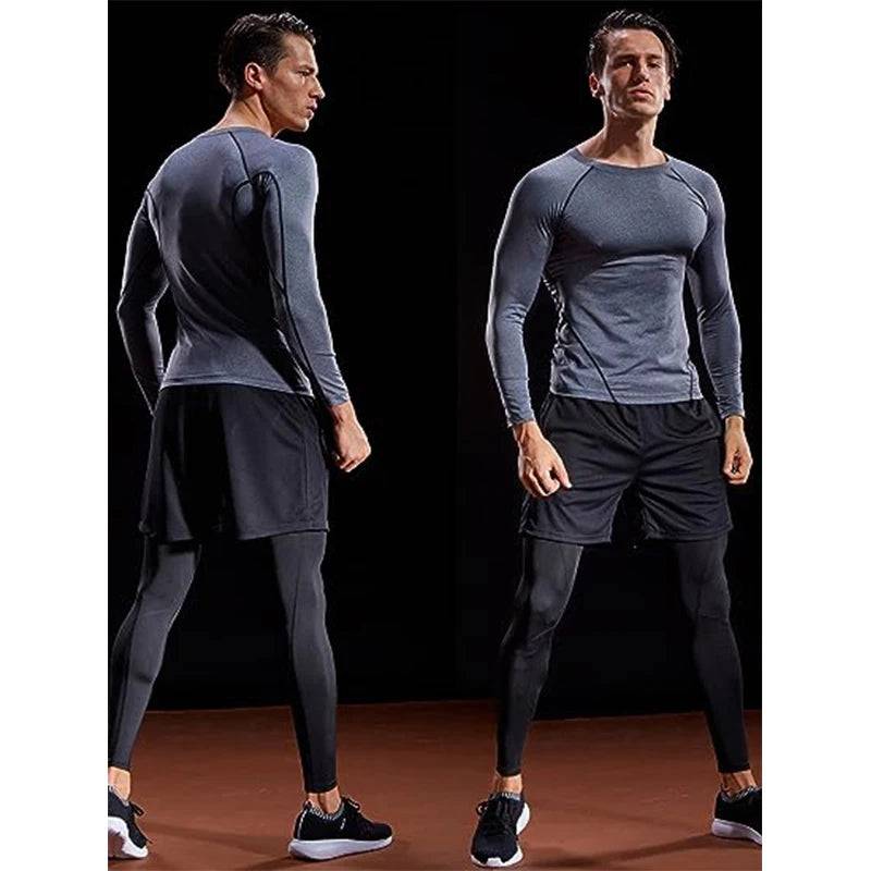 Compression Long Sleeve T Shirt Men Elastic Training T-shirt Gym Fitness Workout Tights Sport Jersey Athletic Running Shirt Men - DiscoveringUOnline