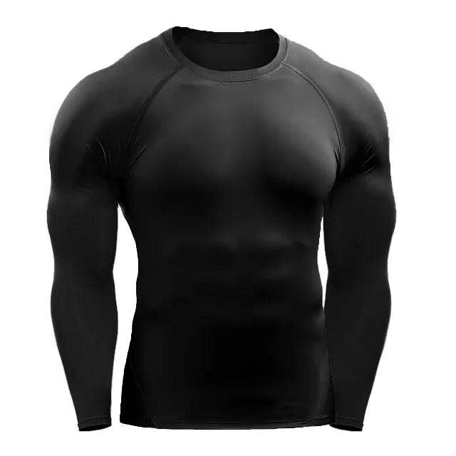 Compression Long Sleeve T Shirt Men Elastic Training T-shirt Gym Fitness Workout Tights Sport Jersey Athletic Running Shirt Men - DiscoveringUOnline