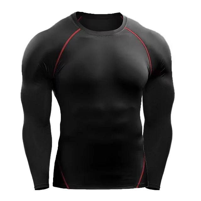 Compression Long Sleeve T Shirt Men Elastic Training T-shirt Gym Fitness Workout Tights Sport Jersey Athletic Running Shirt Men - DiscoveringUOnline