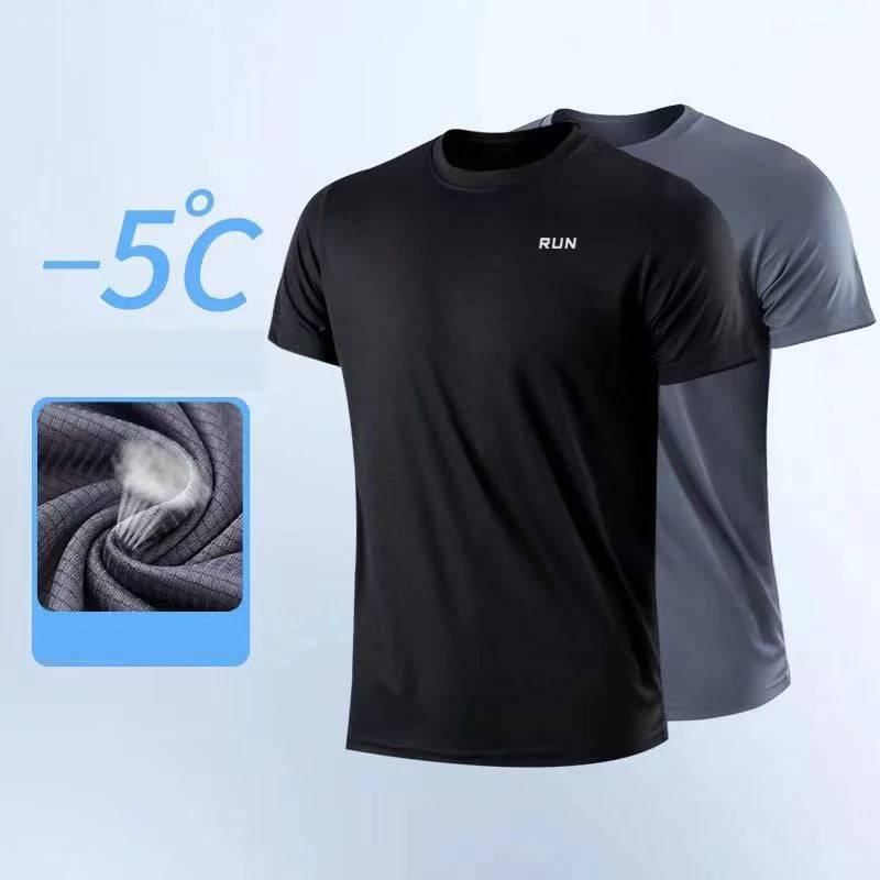 Men's Quick Dry Short Sleeve Gym Running Moisture Wicking Round Neck T-Shirt Training Exercise Gym Sport Shirt Tops Lightweight - DiscoveringUOnline