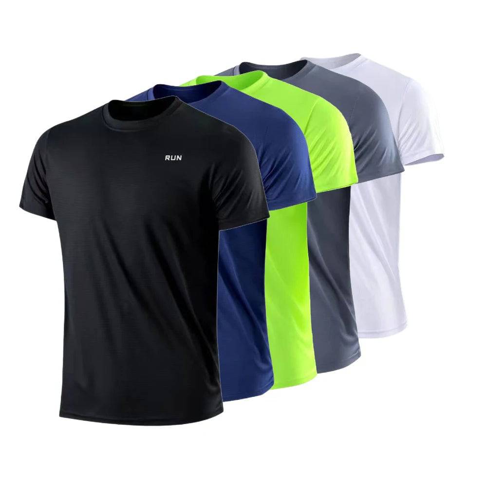 Men's Quick Dry Short Sleeve Gym Running Moisture Wicking Round Neck T-Shirt Training Exercise Gym Sport Shirt Tops Lightweight - DiscoveringUOnline