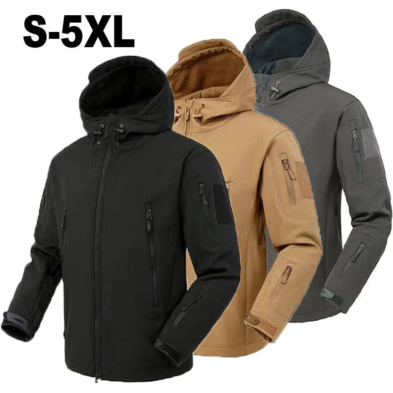 Men's Winter SoftShell Tactical Waterproof Jackets Male Hood Coat Combat Fishing Hiking Camping Climbing Skiing Pants Trousers - DiscoveringUOnline