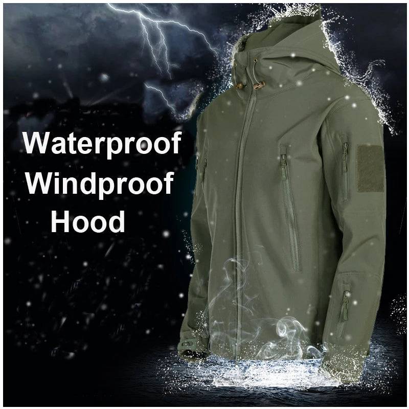 Men's Winter SoftShell Tactical Waterproof Jackets Male Hood Coat Combat Fishing Hiking Camping Climbing Skiing Pants Trousers - DiscoveringUOnline