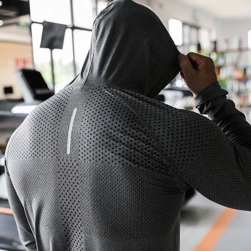 Mens Fitness Tracksuit Running Sport Hoodie Gym Joggers Hooded Outdoor Workout Athletic Clothing Muscle Training Sweatshirt Tops - DiscoveringUOnline