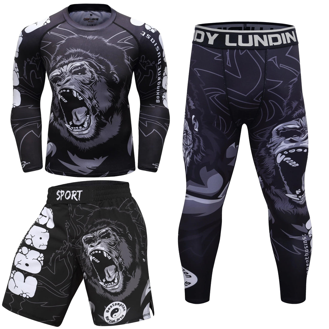 Cody Men Sportswear With Print Gorilla Men MMA Jiu jitsu No Gi Rashguard Bjj Fighting wear Athletic Tracksuit Boxing Jersey - DiscoveringUOnline