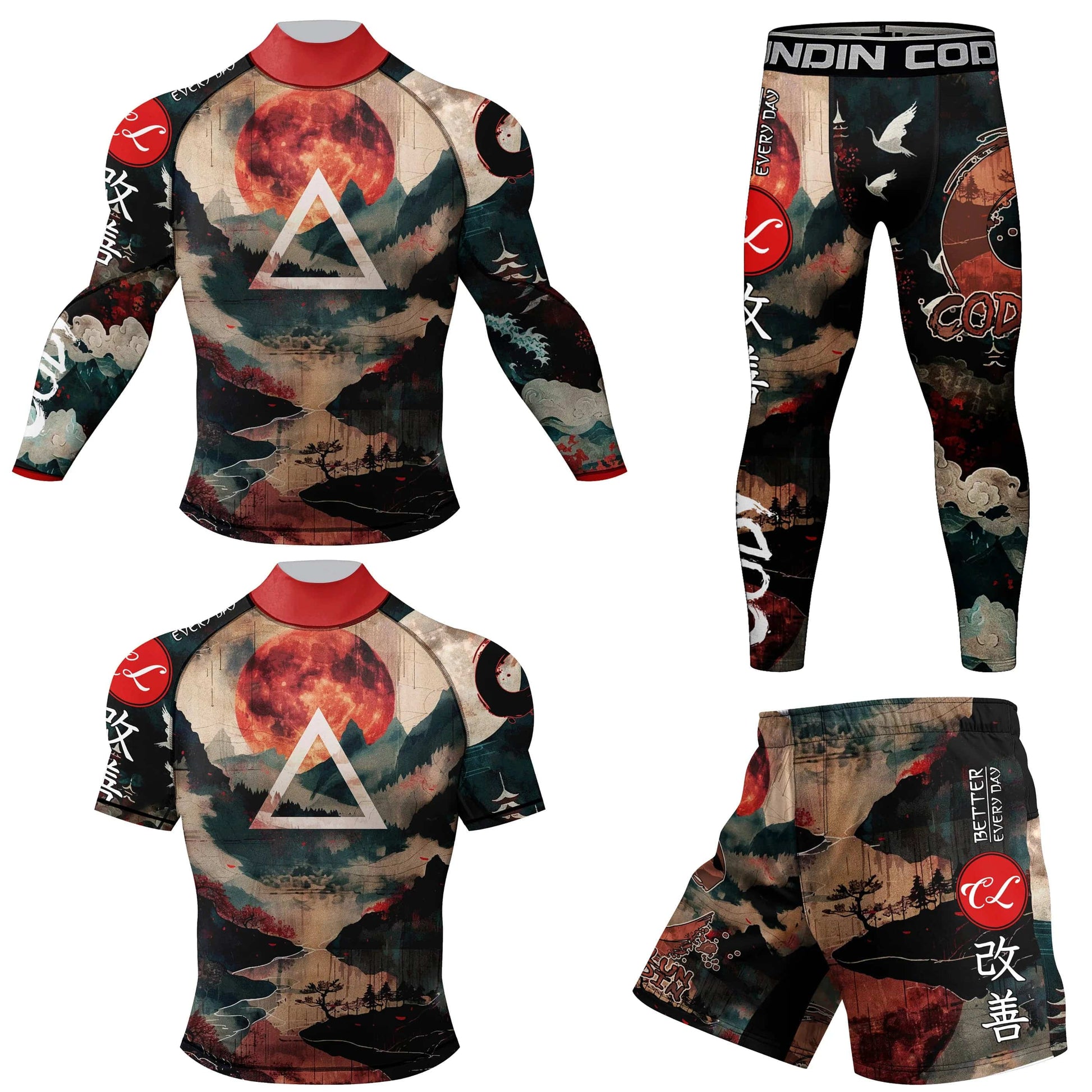 Rubber Anti Gym Clothes Mma Rash Guard Kick boxing Muay Tait Shorts Jogging Box Sportsuit Rushguard For MenT shirt +Pants Set - DiscoveringUOnline