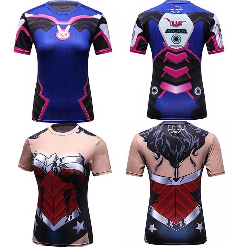 Rashguard T shirt Women MMA Compression Shirts Short Sleeve 3D Printing Sports Boxing T-shirts Bjj Rash Guard Kickboxing Jerseys - DiscoveringUOnline