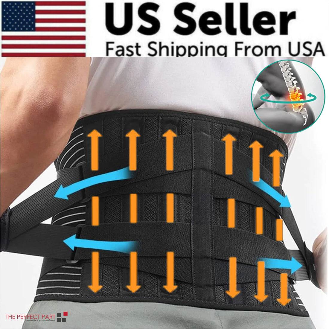 Adjustable Lower Back Brace Lumbar Support Waist Belt For Men Women Pain Relief - DiscoveringUOnline